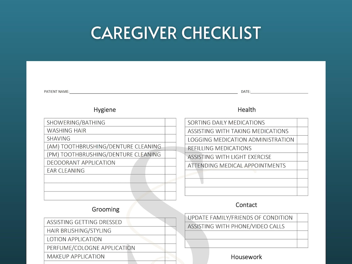 Printable Caregiver Daily Checklist - Il 1140xN.4005052964 Fc2l