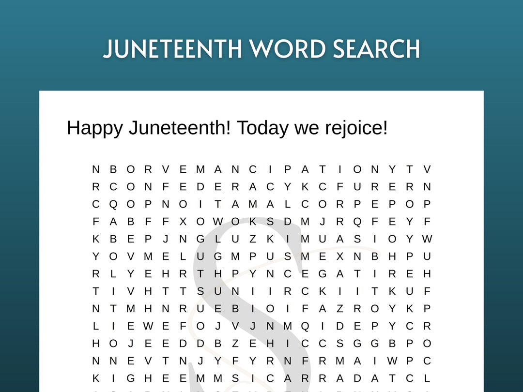 Printable Juneteenth Word Search Digital Download Black History ...