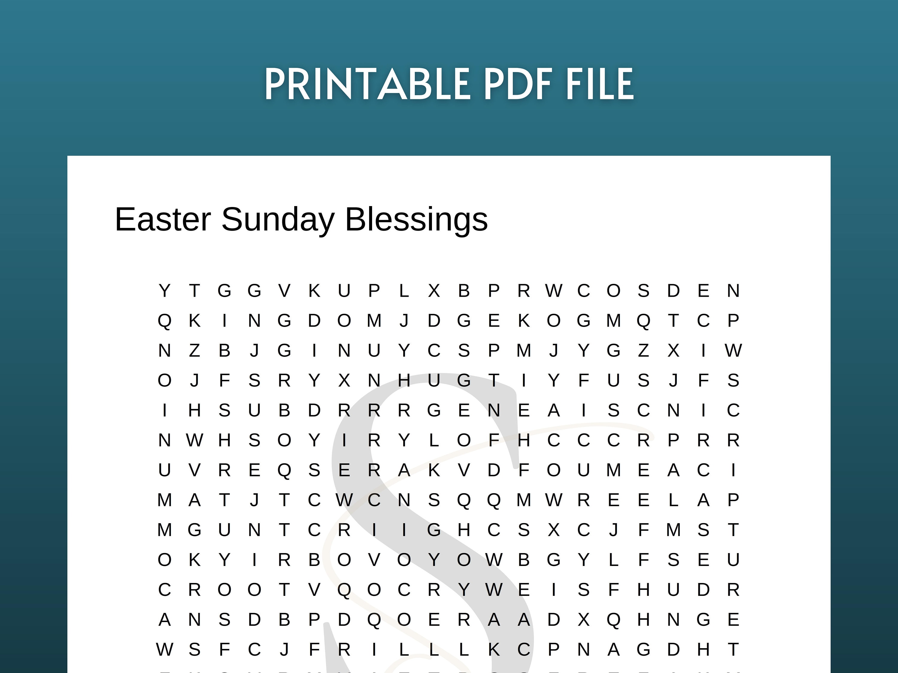 Printable Easter Word Search Digital Download Easter Printable Bible ...