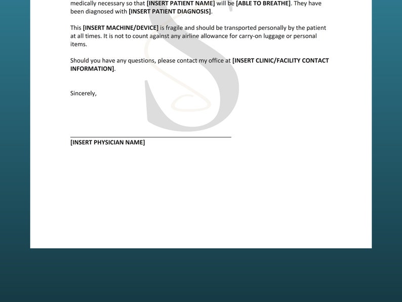 Printable Letter of Medical Necessity Template Medical Office Clinic