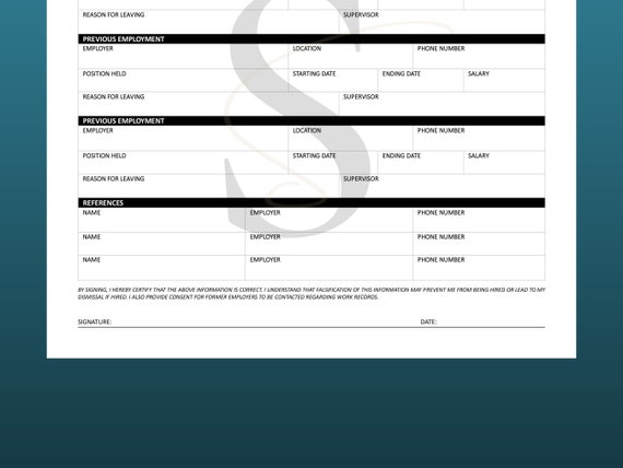 Printable Job Application For Employment 300+ Job Application Forms