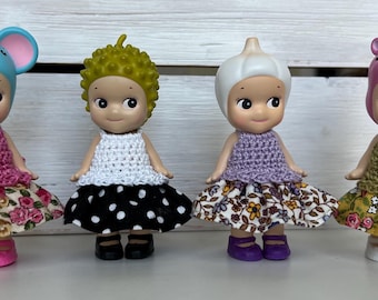 Handmade  Dress with Shoes for Sonny Angel  – Floral & Polka Dot (Not Included Doll)