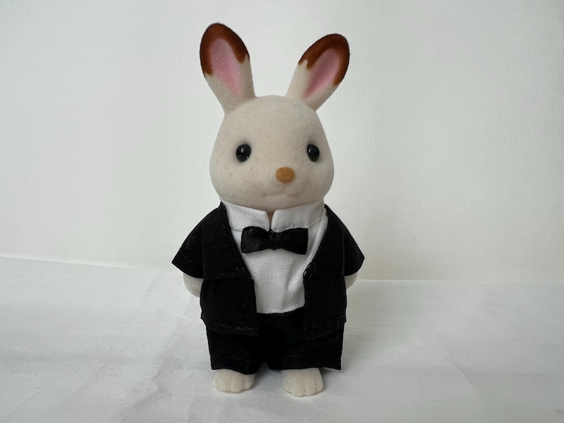 Handmade Groom’s Suit & Bridal Gown Wedding Set for Sylvanian Families Rabbit (Outfits Only) image 4