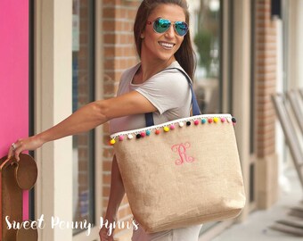 Beach Bag Monogram Etsy