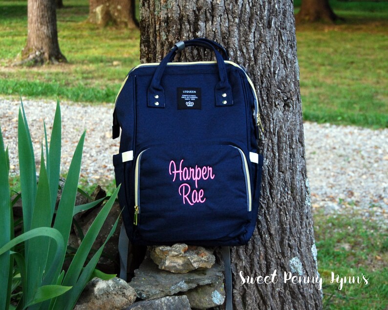 Monogram Diaper Bag Monogram Diaper Backpack Monogram Etsy