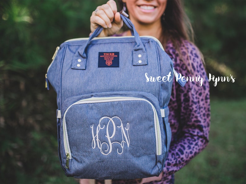 Monogram Diaper Bag Monogram Diaper Backpack Monogram Etsy