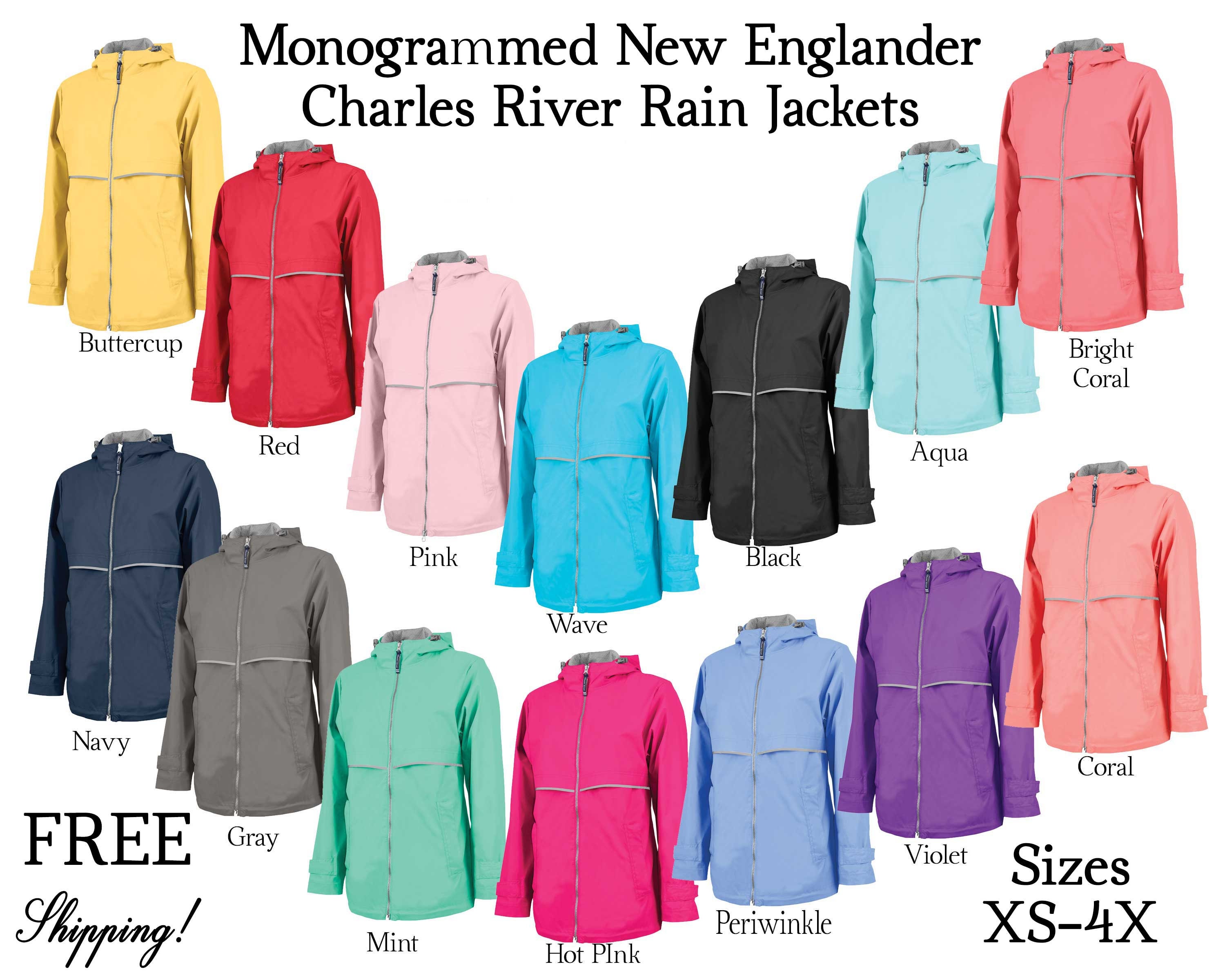 Gray Ladies New Englander Rain Jacket Monogrammed Personalized 