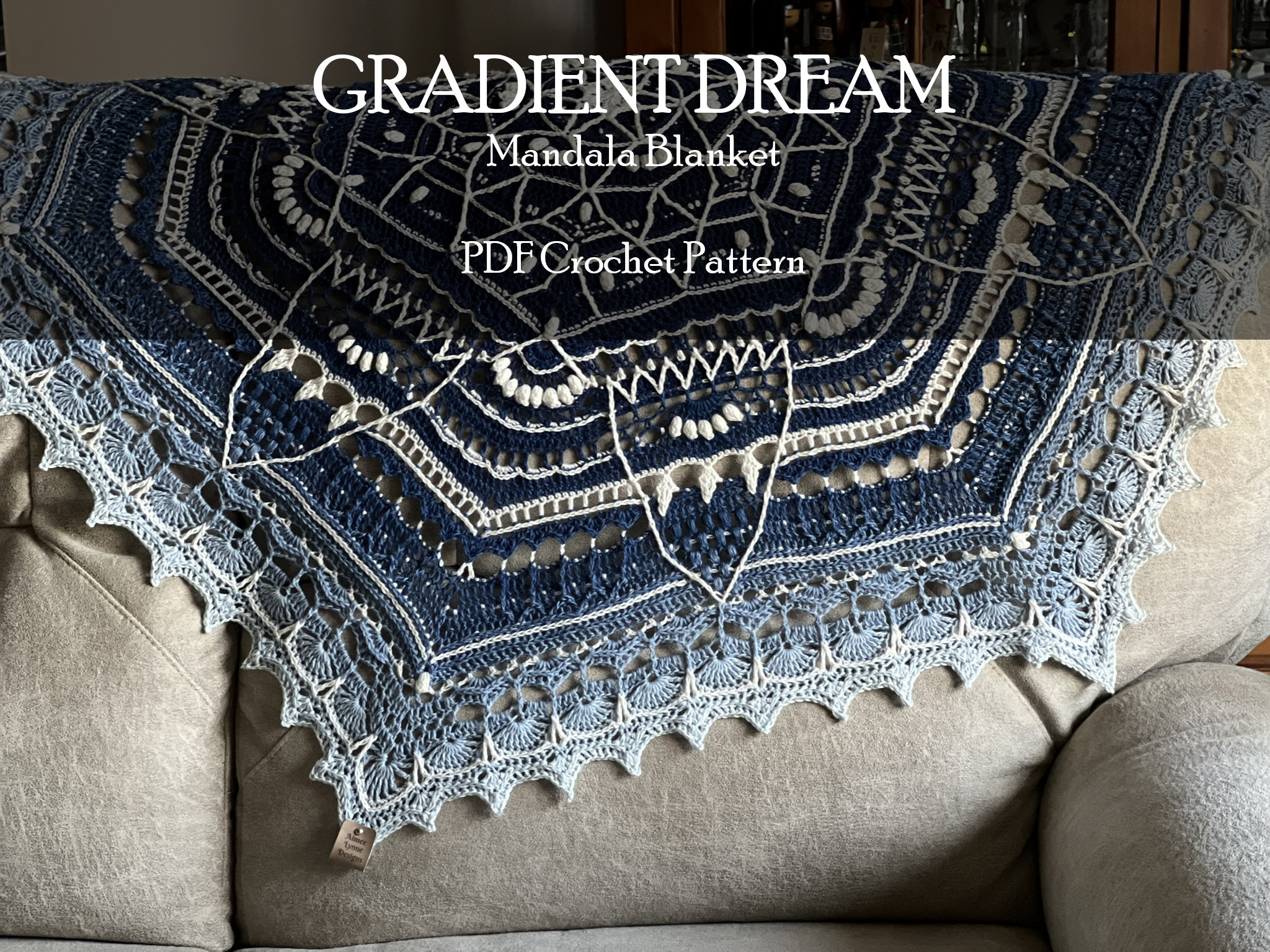 30 Mandala Blanket Crochet Patterns for Round, Square, and Star-Inspired Throws 3 Gradient Dream Mandala Crochet Blanket Pattern