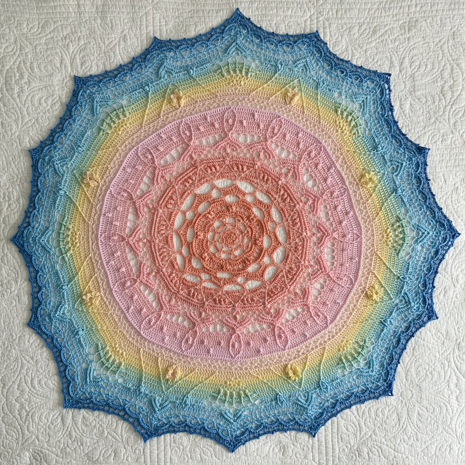 Round Blanket Crochet Pattern Crochet Home Decor Throw Etsy