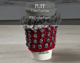 CROCHET PATTERN Coffee Cup Cozy, Christmas Crochet Cup Sleeve, Tea Cup Wrap, Coffee Cup Wrap