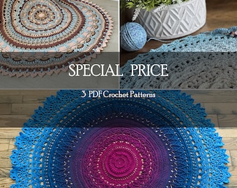 Mandala Crochet Patterns Home Decor Round Blanket Crochet Patterns Blanket Pattern Crochet in Home Decor Crochet Pattern PDF Crochet Pattern