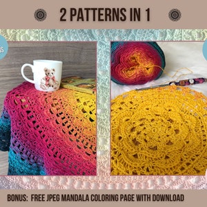 Rainbow Baby Crochet Pattern, Mandala Crochet Patterns, Double Daisy Mandala Blanket, Round Crochet Blanket Pattern image 4