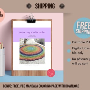 Rainbow Baby Crochet Pattern, Mandala Crochet Patterns, Double Daisy Mandala Blanket, Round Crochet Blanket Pattern image 7