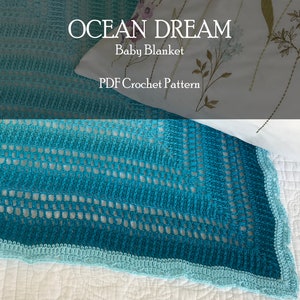 Baby Blanket Crochet Patterns, Crochet Tablecloth Pattern, Lap Blanket Crochet Pattern for Gradient Yarn