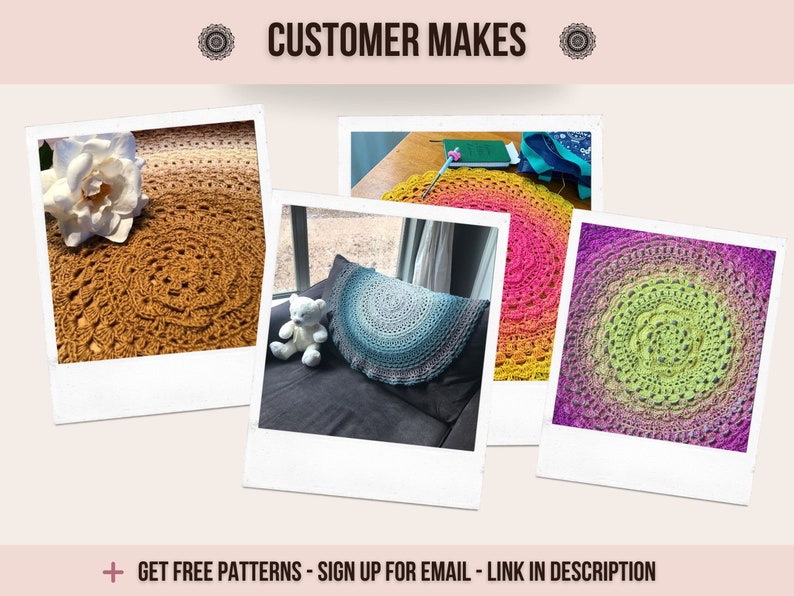 Rainbow Baby Crochet Pattern, Mandala Crochet Patterns, Double Daisy Mandala Blanket, Round Crochet Blanket Pattern image 5