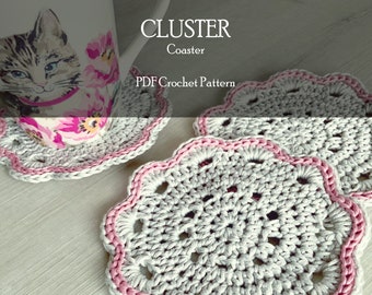 CROCHET PATTERN Coaster, Crochet Home Decor, Mandala Crochet Coaster Pattern, Candle Coaster