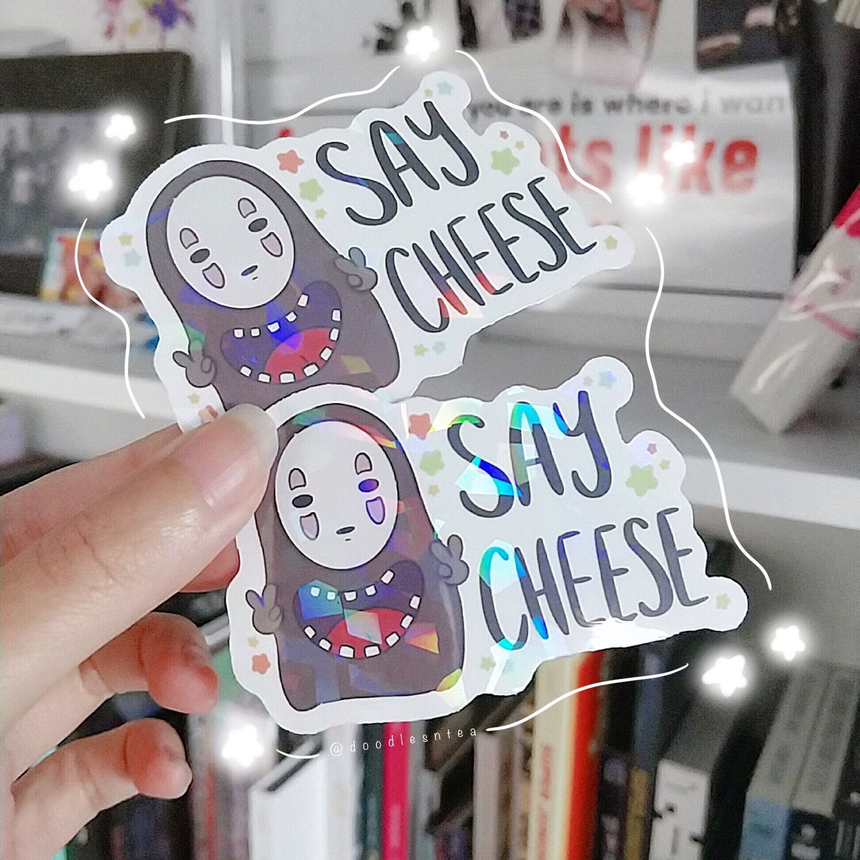 Cute Anime Holographic Sticker Anime Holo Stickers Laptop Etsy