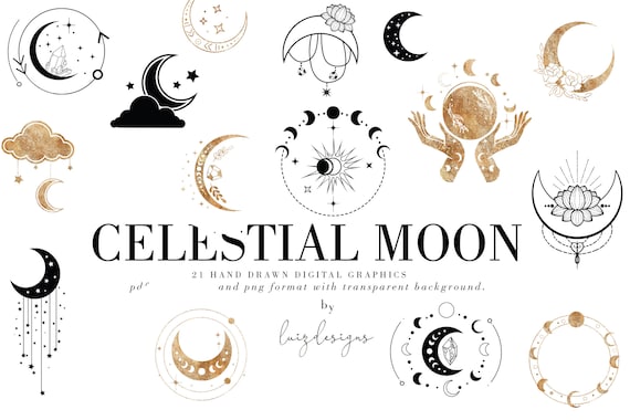 Simple Stroke Hand Drawn Full Moon PNG & SVG Design For T-Shirts