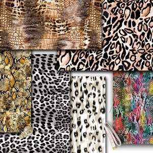 Safari Animal Print Patterns Digital Paper Backgrounds Giraffe Cheetah ...