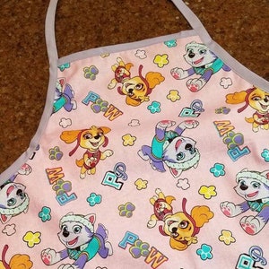 Paw Patrol children&#39;s sized apron featuring Skye and Everest - perfect for little girls!