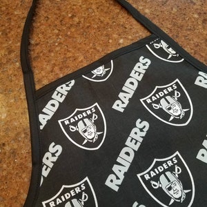 Las Vegas Raiders child sized apron - machine washable!  Same print as the adult size