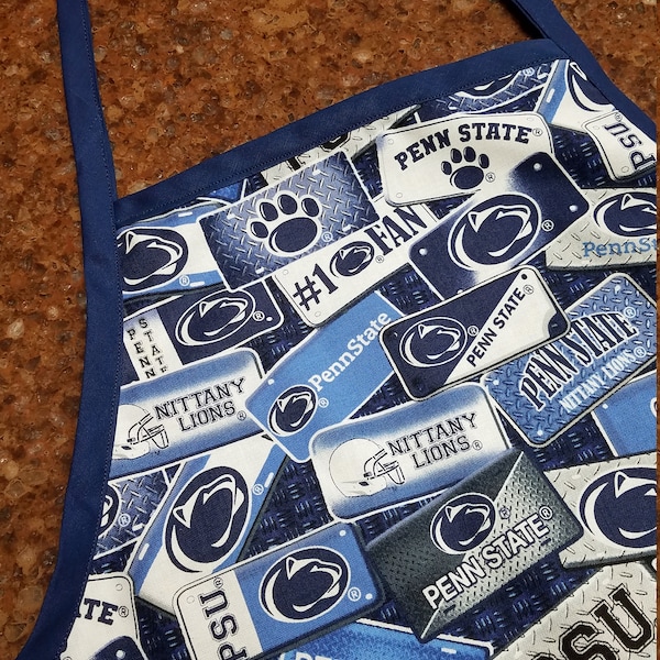 Penn State University with fun license plates - child sized cotton apron