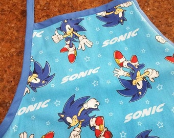 Loveable Sonic the Hedgehog!  Child sized, machine washable kids apron!