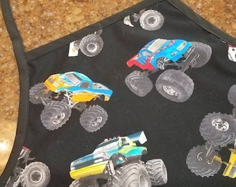 Monster Trucks!  Child sized cotton apron!