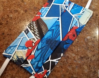 Spiderman!  A superhero that is always recognized!  Adult sized cotton face mask