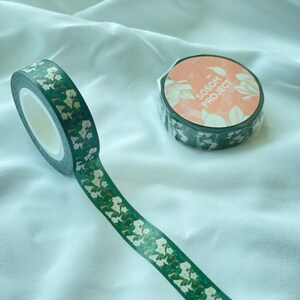 Bloemenpatroon Washi-tape, Morning Glory, met de hand geïllustreerde afplakband | Voor cadeauverpakking, kaarten maken, dagboekdecoratie