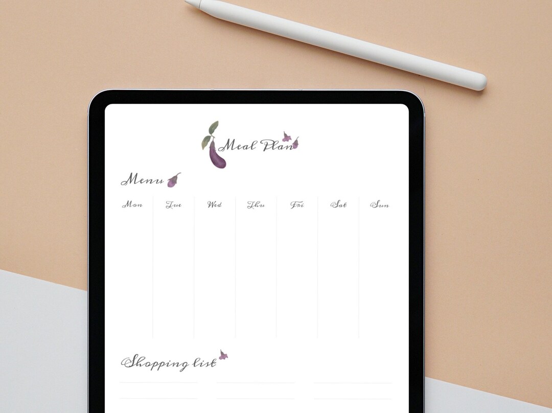 Digital & Printable Weekly Meal Planner Minimalist Planner - Etsy