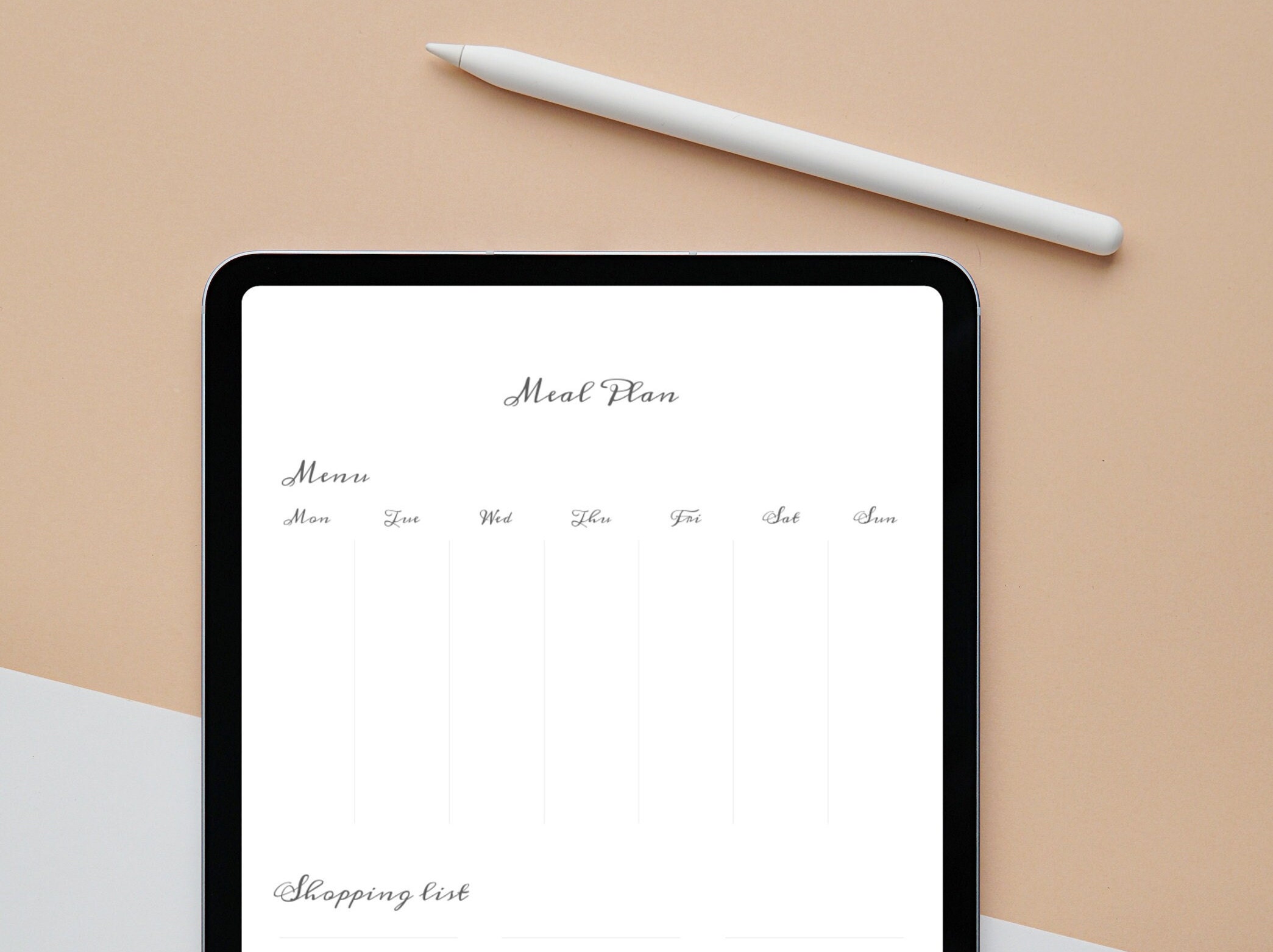 Digital & Printable Weekly Meal Planner Minimalist Planner - Etsy