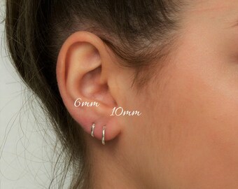 Small hoop earrings for second piercing deals