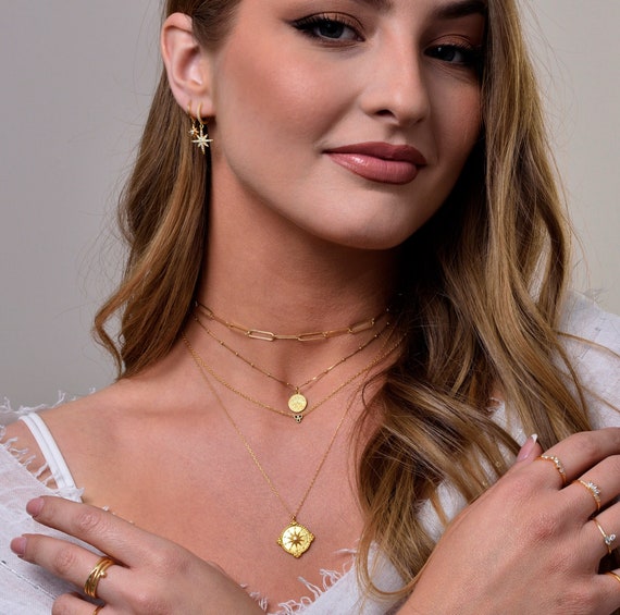 Short cheap coin necklace
