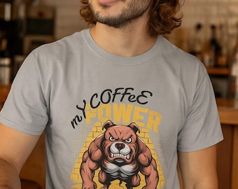 Camiseta para amantes del café con pitbull: regalo para dueños de perros rescatados