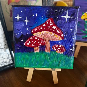 Amanita | Fly Agaric | Mushroom mini painting