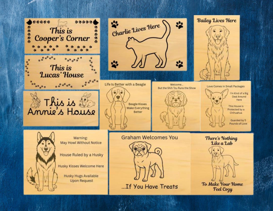 Personalized Engraved Pet Sign, Custom Wood Animal Plaque - Etsy