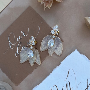 Brincos de folhas de noiva, Brincos de noiva Boho, Brincos de folhas Boho, Brincos de noiva florais, Brincos de folhas brancas, Brincos de casamento