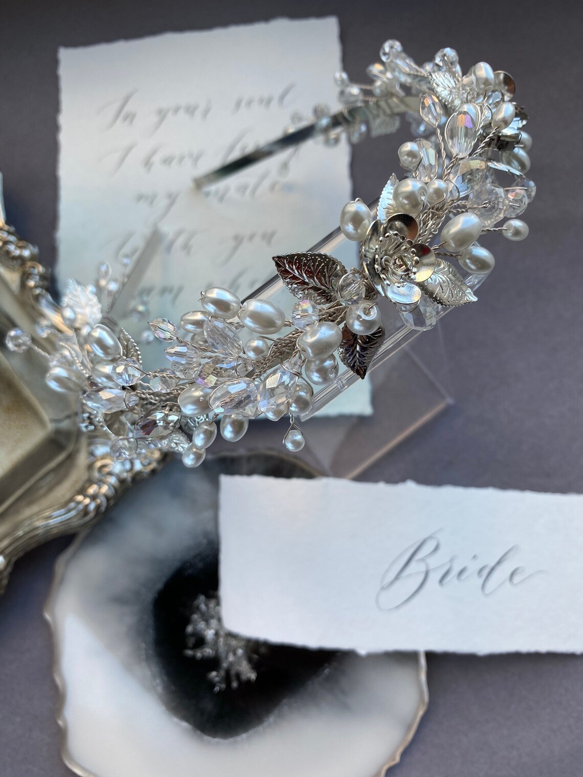 Wedding Hair Band Bridal Crystal Headband Crystal Etsy