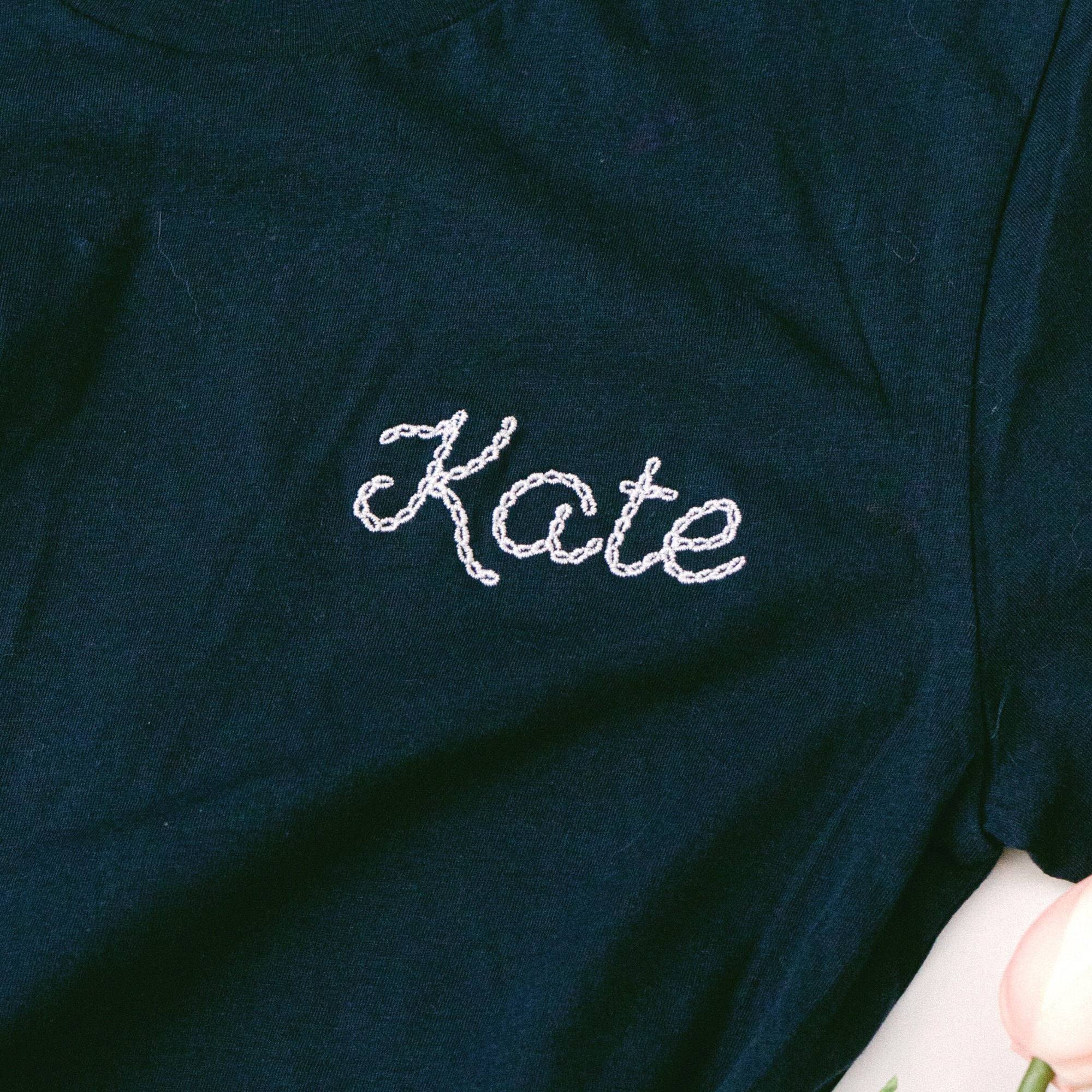 Embroidered Custom Name Tee Personalized Gift Custom Etsy