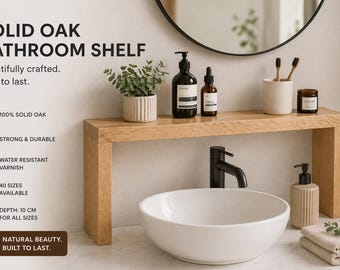 Over the Sink Shelf Solid Oak | Over Stove Shelf 10 cm | Small Space Kitchen Storage | Countertop Organizer | Spice Rack
