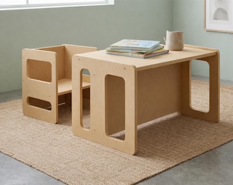 Montessori Kids Table and Chair Set – Valchromat Modern Furniture, Toddler Activity Table