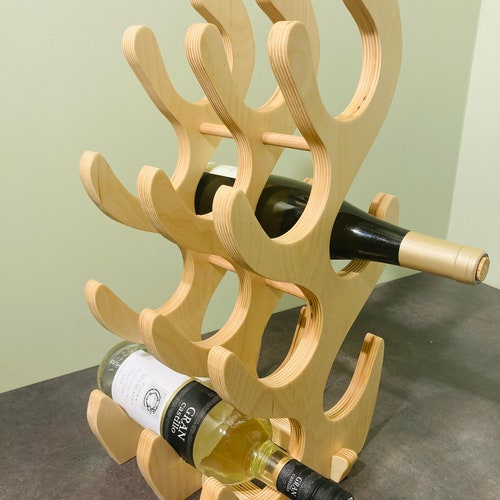 Wooden Wine Rack Wine Holder Wood Wine Bottle Holder Kitchen Etsy UK