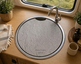 Copertura per lavello di camper e roulotte – Tagliere impermeabile / Su misura / Laminato compatto da 10 mm