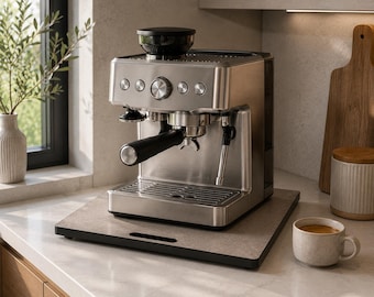 Vassoio estraibile da appoggio con rotelle nascoste – Vassoio compatto in laminato estraibile per postazione caffè e supporto per frullatore