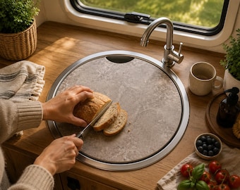 Motorhome & Caravan Sink Cover – Waterproof Cutting Board | Custom Fit | 10mm Compact Laminate