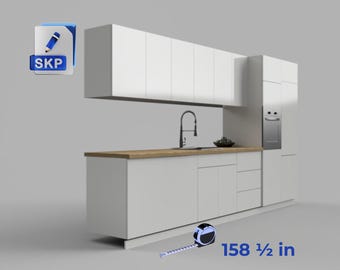 Modular Kitchen Cabinet SketchUp File (.SKP) | Custom Kitchen Layout Plan | DIY & CNC Furniture Design