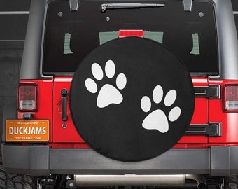 Dog Paw Tire Cover | SUV Spare Tire Cover | Dog Car Accessories Cover with / without Camera Hole