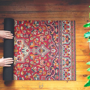 Persian Rug Printed Yoga Mat, Gift for Yoga Teacher, Yoga Accessories