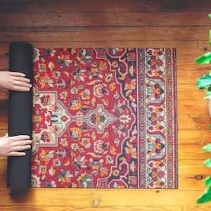 Persian Rug Printed Yoga Mat, Gift for Yoga Teacher, Yoga Accessories